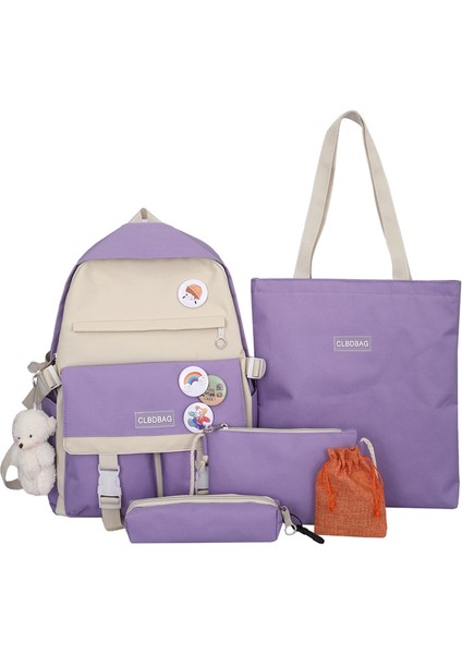 Büyük Kapasiteli Çok Parçalı Set Yeni Öğrenci Okul Çantası Ayı Kolye (Yurt Dışından)