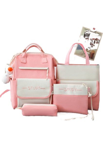 Büyük Kapasiteli Çok Parçalı Öğrenci Okul Çantası Ördek Kolye (Yurt Dışından)