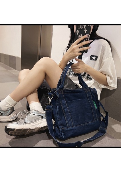 Sokak Trendi Kovboy Bayan Toto Çanta Moda Basit Vahşi Omuz Çantası Seyahat Rahat Messenger Çanta (Yurt Dışından) indirimleri
