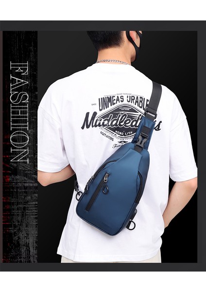 Erkek Çantası Yeni Açık Büyük Kapasiteli Erkek Göğüs Çantası Moda Basit Rahat Moda Tek Omuz Messenger Çanta (Yurt Dışından) modelleri