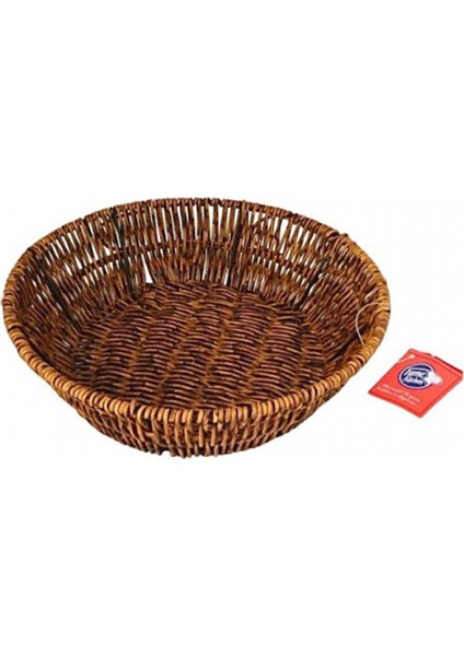 Fame Kitchen Hasır Yuvarlak Sepet Rattan Ekmek Sepeti - Meyve Sepeti 24 cm   x  7 cm