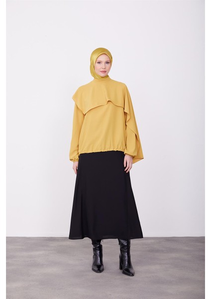 Asimetrik Aller Detaylı Beli Lastikli Bluz 23K3425 Asit fiyatları