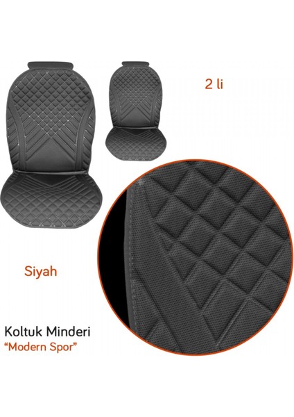 Koltuk Minderi Modern Spor Siyah 2 Li BR4818101