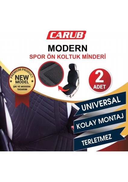 Koltuk Minderi Modern Spor Siyah 2 Li BR4818101