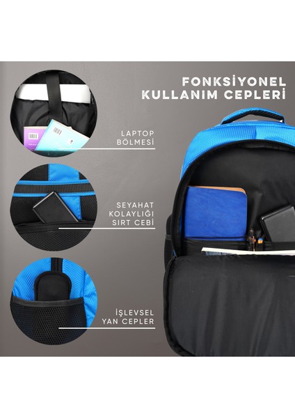 Spectra 15,6 Inç Notebook Uyumlu Mavi Laptop Sırt Çantası indirimleri