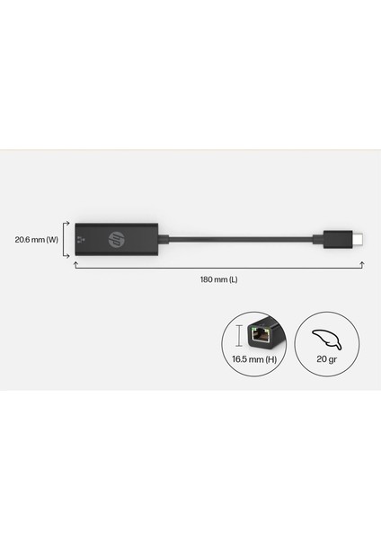 Hp DHC-CT208  USB cm To RJ45 1000MBPS Gigabit RJ45 Adaptör