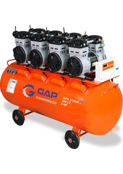 Gps 1100X4 | 200 Lt Sessiz ve Yağsız Hava Kompresörü