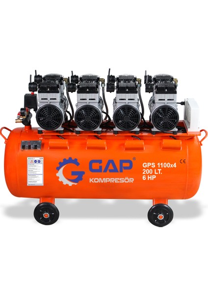 Gps 1100X4 | 200 Lt Sessiz ve Yağsız Hava Kompresörü fiyatları
