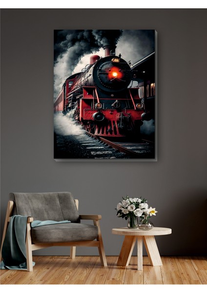 Retro Nostalji Buharlı Tren Kanvas Tablo Minimalist, Dekoratif, Soyut, Modern fiyatları