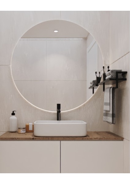 Havluluk - Duvara Monte Raf Aksesuarlık - Şal Askılığı - Banyo ve Mutfak Düzenleyici Çok Amaçlı Raf fırsatları