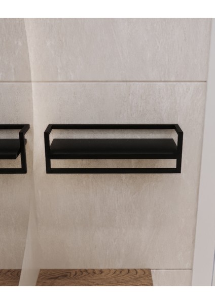 Havluluk - Duvara Monte Raf Aksesuarlık - Şal Askılığı - Banyo ve Mutfak Düzenleyici Çok Amaçlı Raf
