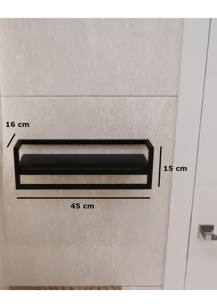 Havluluk - Duvara Monte Raf Aksesuarlık - Şal Askılığı - Banyo ve Mutfak Düzenleyici Çok Amaçlı Raf