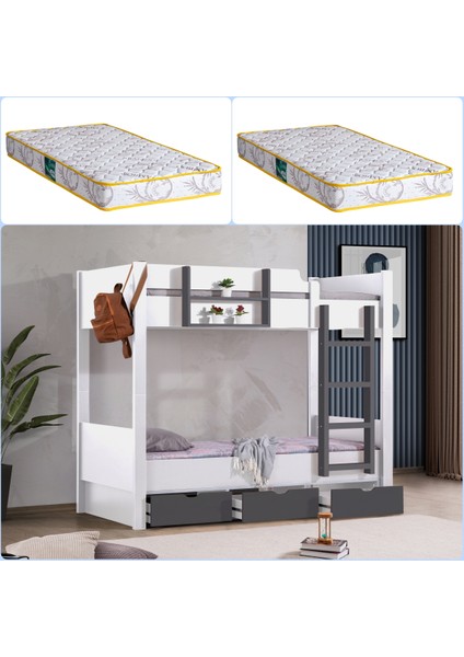 Ranza, Asya Ayrılabilir Çekmeceli Ranza + 2 Comfort Yatak