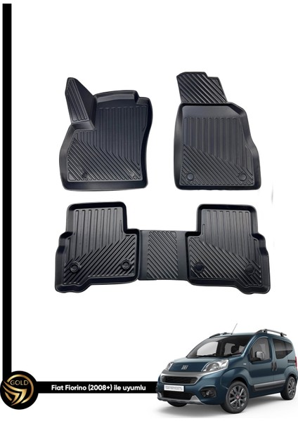 Black Gold Fiat Fiorino 3D Havuzlu Paspas 2008-2023 + Bagaj Havuzu Ikili Set