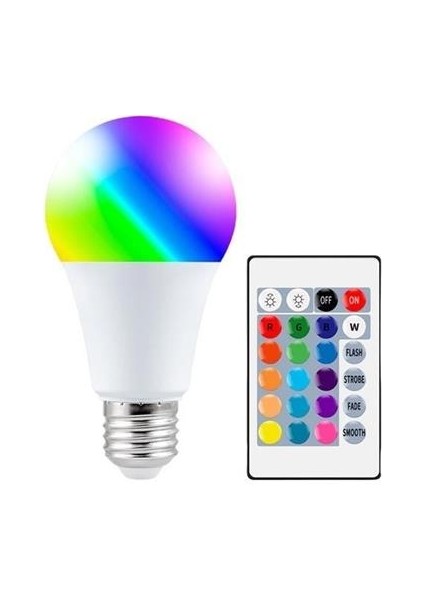 9W Uzaktan Kumandalı 15 Farklı Renk Seçenekli LED Ampul