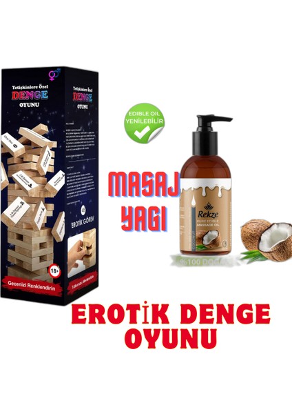 Rekzeerotik Seks Ceza Oyunu + Yenilir Hindistan Cevizi Masajyagı 120 ml
