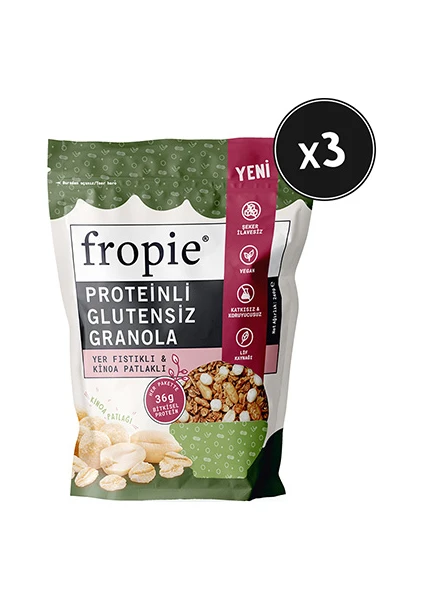 Proteinli Glutensiz Granola - Yer Fıstıklı & Kinoa Patlaklı 240GR x 3 Adet