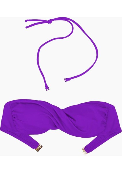 63508 Mor Burgu Straplez Bikini Üstü