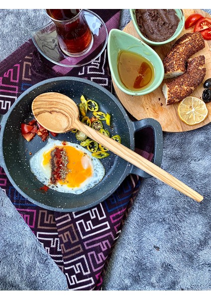 Doğal Zeytin Ağacından El Ile Üretilmiş 3lü Ahşap Tahta Kaşık Seti 31CM