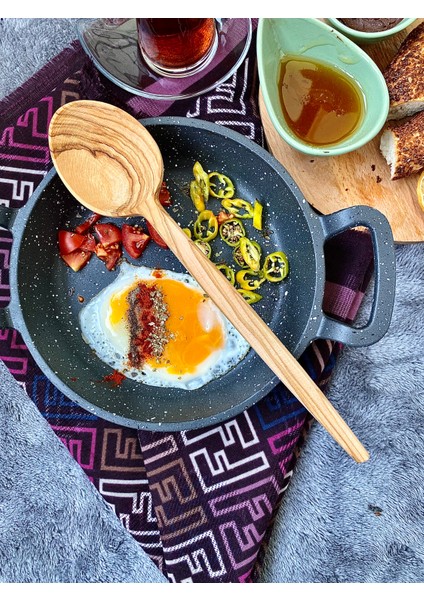 Doğal Zeytin Ağacından El Ile Üretilmiş 3lü Ahşap Tahta Kaşık Seti 31CM indirimleri