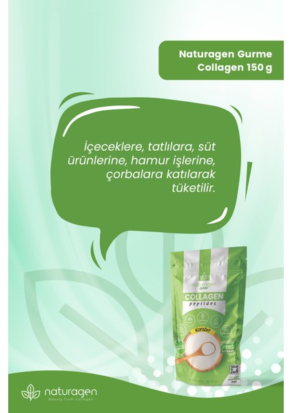 Gurme %100 Saf Collagen Peptit 150 gram(Tip1&Tip3 Sığır Toz  Peptit)Helal Sertifikalı