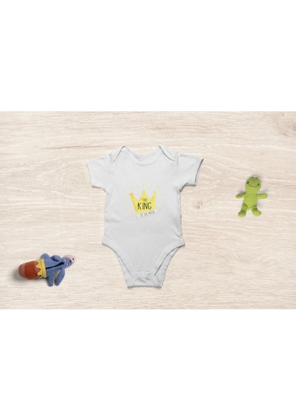 Kısa Kollu The King Pamuklu Bebek Body Bebek Zıbın Badi