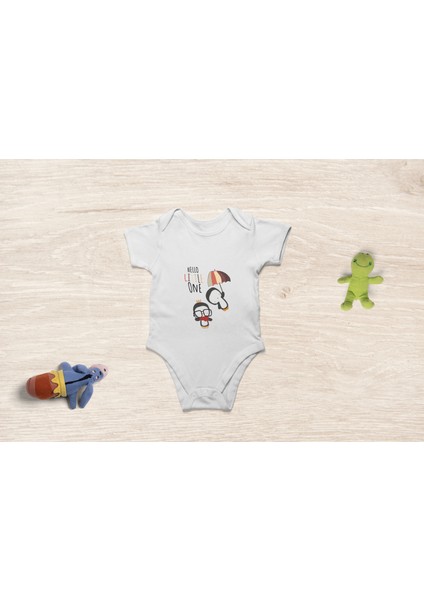 Kısa Kollu Hello Litlle One Pamuklu Bebek Body Bebek Zıbın Badi