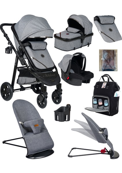 Dört Dörtlük Takım 8 In 1 Baby Home 940 Travel Sistem Bebek Arabası 370 Sallanır Ana Kucağı