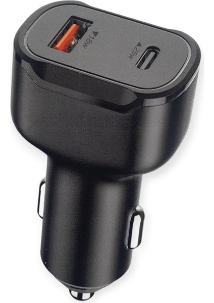 Lkc-41 Çift Çıkışlı 25W Type-C , 18W USB Süper Hızlı Araç Şarj Cihazı