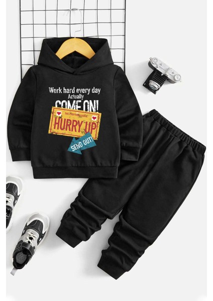 Only Trendwear Çocuk Hurry Up Baskılı Eşofman Takımı