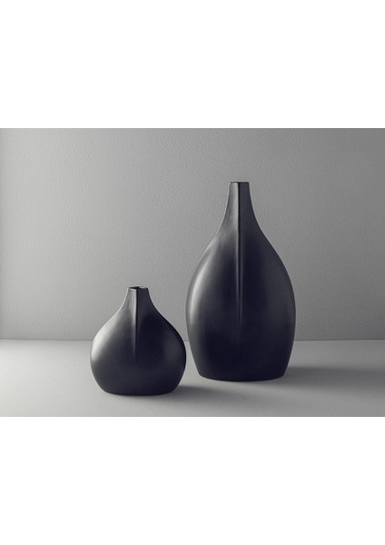 Kelsey Stoneware Vazo 28X18X48 cm Siyah fırsatları