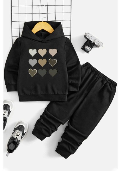 Only Trendwear Çocuk Kalp Baskılı Eşofman Takımı