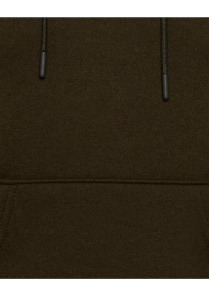 Kapüşonlu Yaka Regular Kalıp Düz Koyu Yeşil Sweatshirt fiyatları
