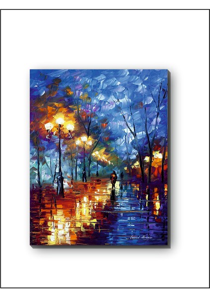 Yağmurlu Bir Gece Yağlı Boya Kanvas Tablo Minimalist, Dekoratif, Soyut, Modern modelleri