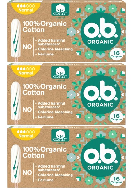 Organic Normal Tampon 48 Li Set (3pk*16)