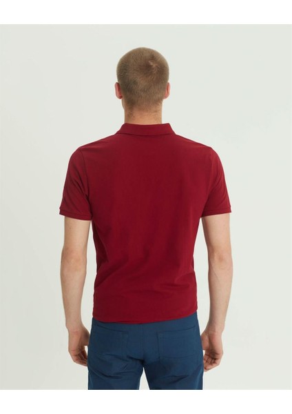 Pamuk Dar Kesim Polo Yaka Bordo Erkek Tişört fırsatları