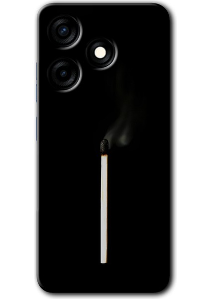 Tecno Spark 10C Kılıf Hd Desen Baskılı Kılıf + Kırılmaz Cam - Sönmüş Kibrit