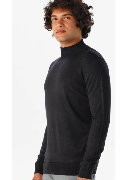 Rahat Kalıp Yarım Balıkçı Yünlü Lacivert Triko fiyatları