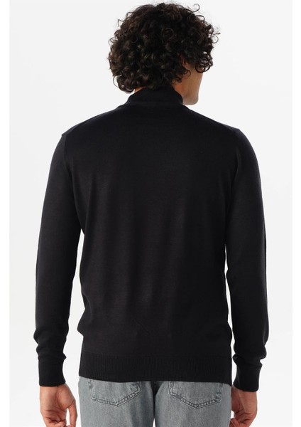 Rahat Kalıp Yarım Balıkçı Yünlü Lacivert Triko fırsatları