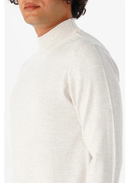 Rahat Kalıp Yarım Balıkçı Yünlü Ekru Triko fırsatları