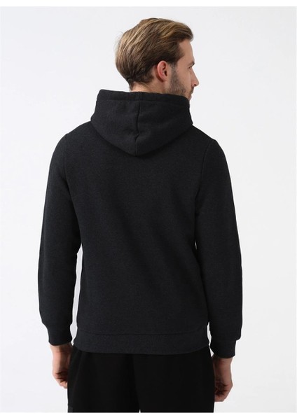 Kapüşonlu Fermuarlı Yaka Regular Kalıp Düz Siyah Sweatshirt fiyatları