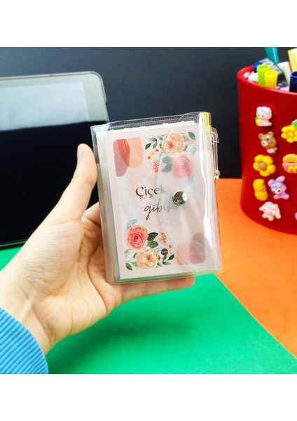 Çiçek Gibisin Tasarımlı Pp Mini Çanta Defter ve Kalem Set