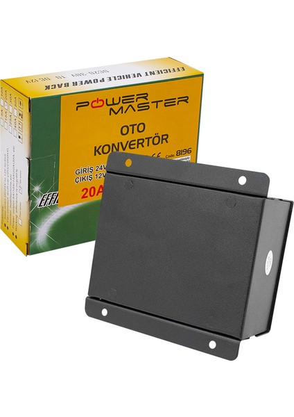 PM-8196 24V DC / 12V DC 20 AMPER OTO KONVERTÖR