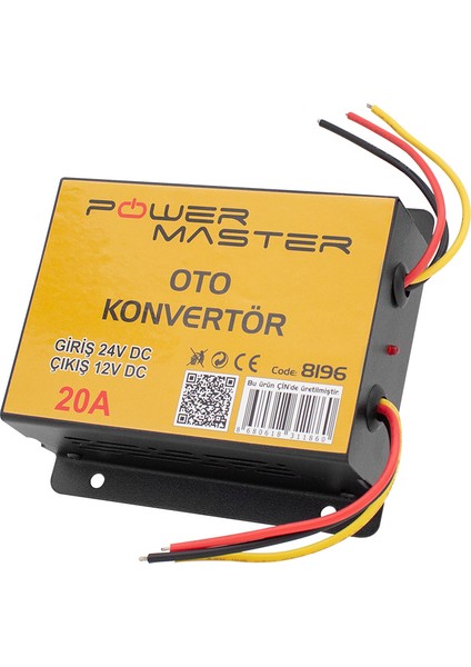 PM-8196 24V DC / 12V DC 20 AMPER OTO KONVERTÖR