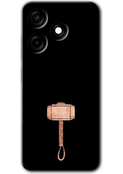 Tecno Spark 10C Kılıf Hd Desen Baskılı Kılıf + Kırılmaz Cam - Thor Çekiç