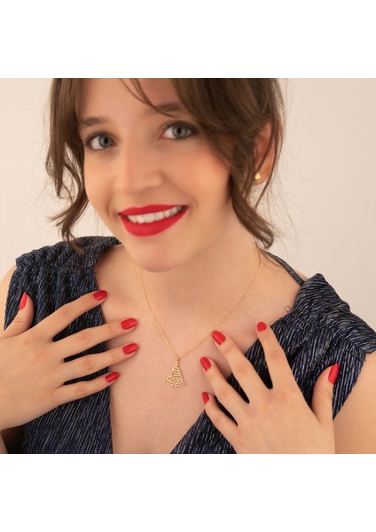 Yılbaşına Özel Çam Ağacı Gümüş Kolye fiyatları