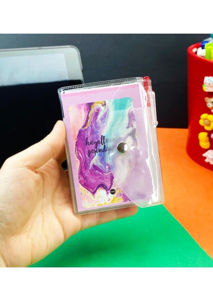 Hayallerinin Peşinden Git Tasarımlı Pp Mini Çanta Defter ve Kalem Set