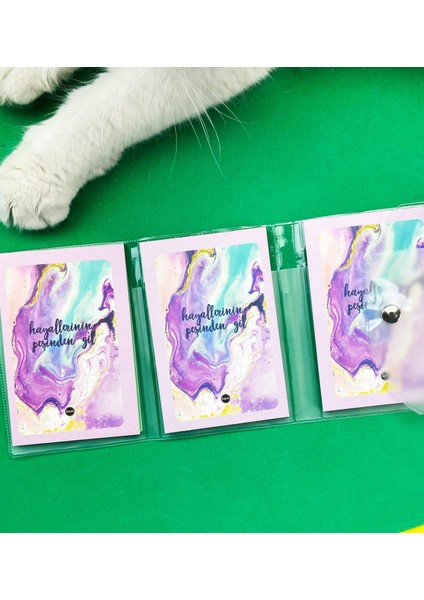 Hayallerinin Peşinden Git Tasarımlı Pp Mini Çanta Defter ve Kalem Set
