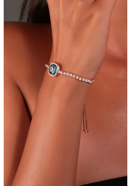 925 Ayar Gümüş Toplu Nazar Bileklik SB0352