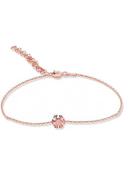 925 Ayar Rose Kaplamalı Kar Tanesi Gümüş Bileklik
